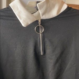 crew neck school girl crop top